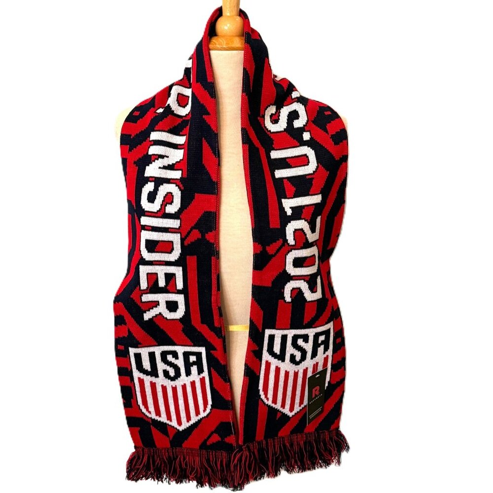 2021/2022 NWT US Mens National Soccer Team Training Thick Scarf Red/Blue Insider